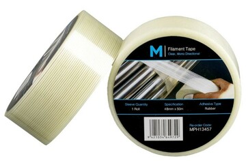 Mono Directional Filament Tape - Clear, 48mm x 50m x 140mu - Matthews