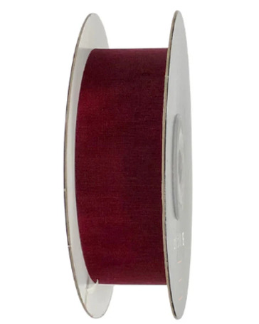 Cut Edge Organza 25mm X 50mtrs Burgundy - Bee Dee