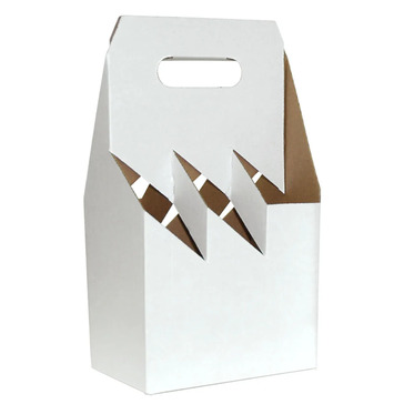 Wine Box Carrier 6 Btl White 178x267x305mm - Bee Dee