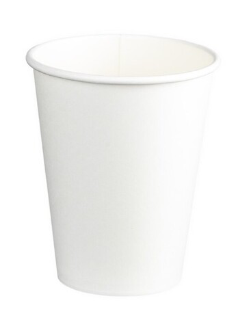 Single Wall PE Paper Hot Cups - White, 12oz, 390ml  - Matthews