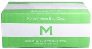 FP Polyethylene Bag - Clear, 500mm x 700mm x 70mu - Matthews